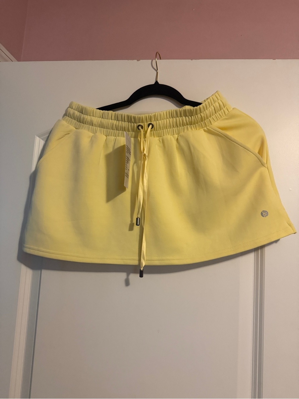 Altar'd State Pale Yellow Drawstring Mini Skirt